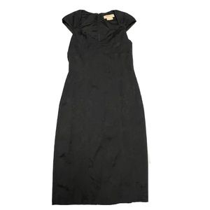 Michael Kors Collection Sheath Dress Black Floral Jacquard